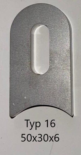 Anschweißlasche Edelstahl V2A_1.4301 Langloch25x9 mm Rundrohranschluss 30mm Oberfläche Roh